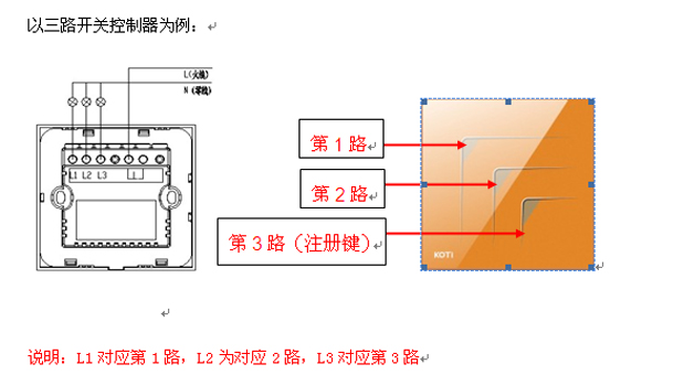 KOTI印象之美系列智能燈光開(kāi)關(guān)產(chǎn)品接線圖